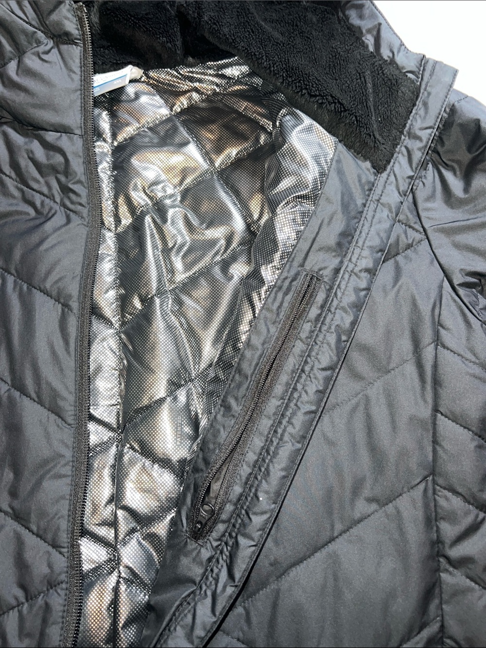 Columbia Women's Black Hooded Quilted Long Jacket - Picture 4 of 5